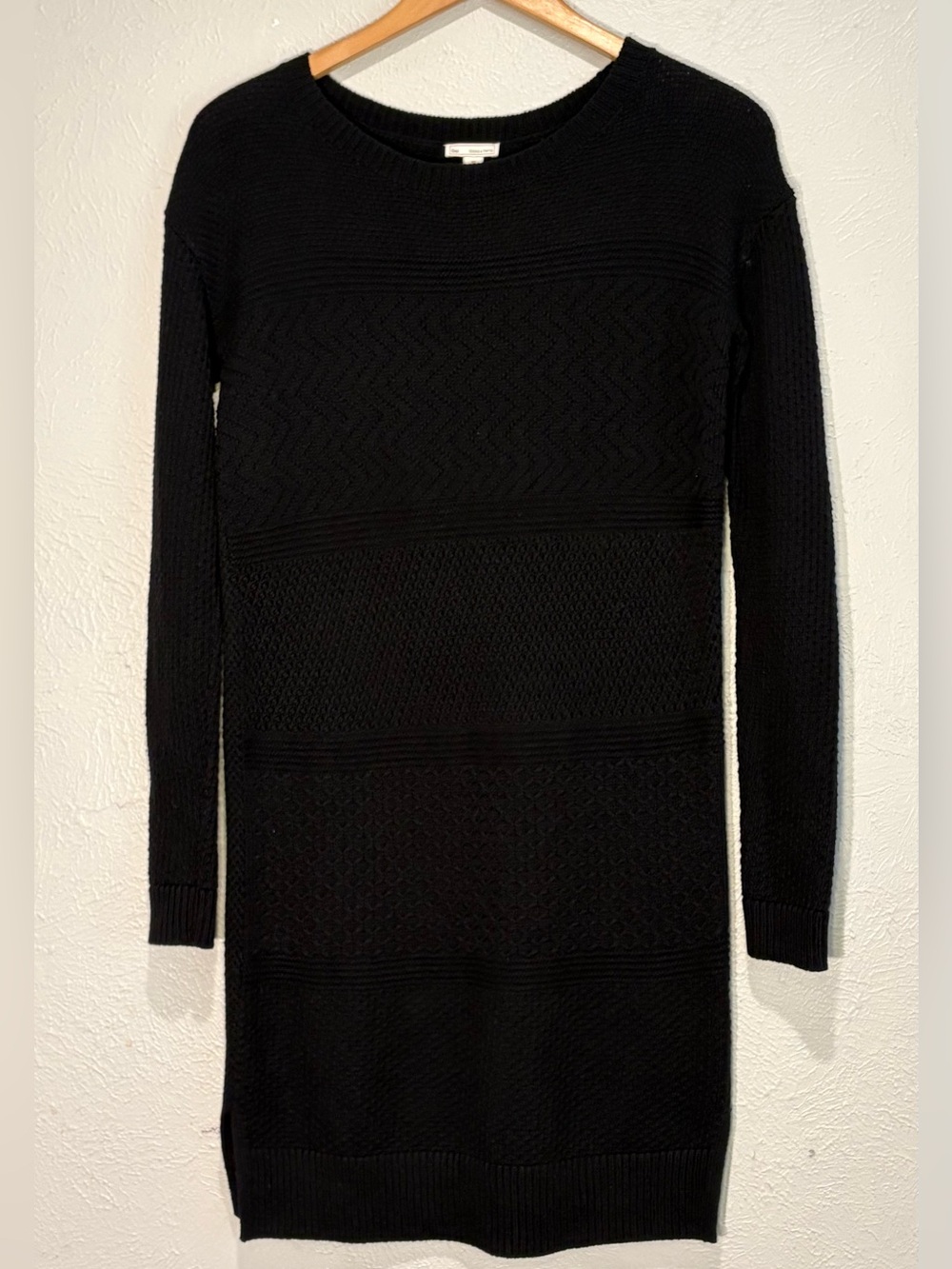 GAP Classic Black Knit Crewneck Sweater Dress, Sz- XS